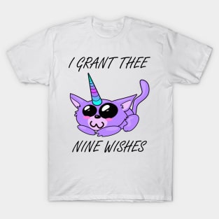 Unicorn Kitty Grants 9 Wishes T-Shirt